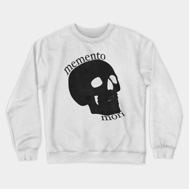 Memento Mori Black Skull Crewneck Sweatshirt by JuneNostalgia